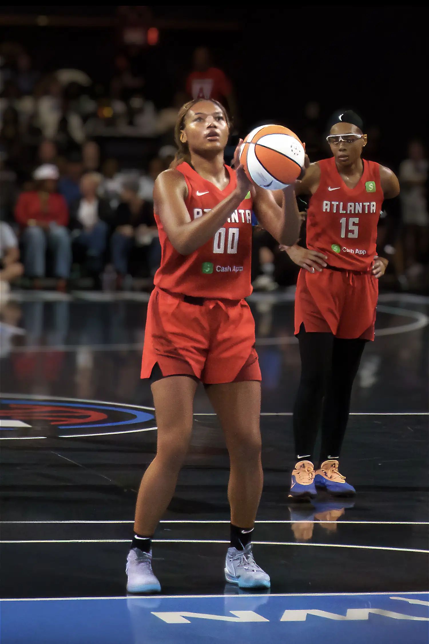 Naz Hillmon of the Atlanta Dream at the free-throw line