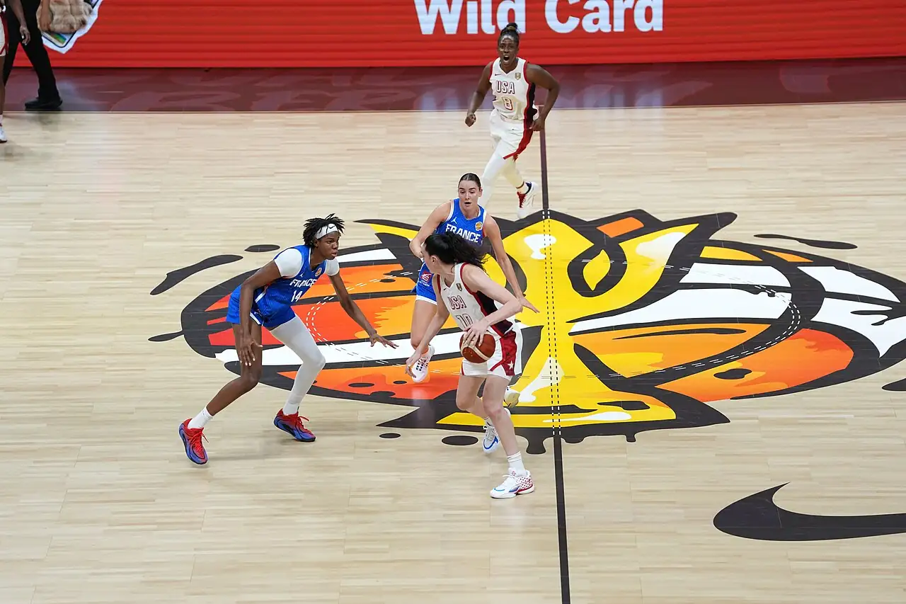 Breanna Stewart of the United States shooting a layup