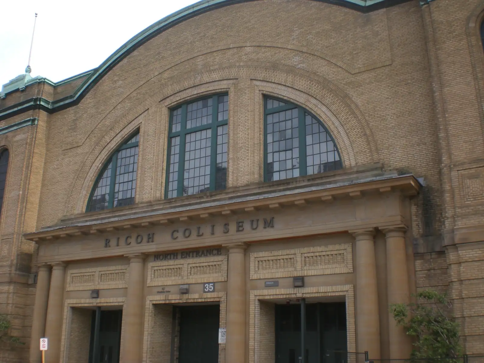 Exterior of Coca-Cola Coliseum at Exhibition Place in Toronto.