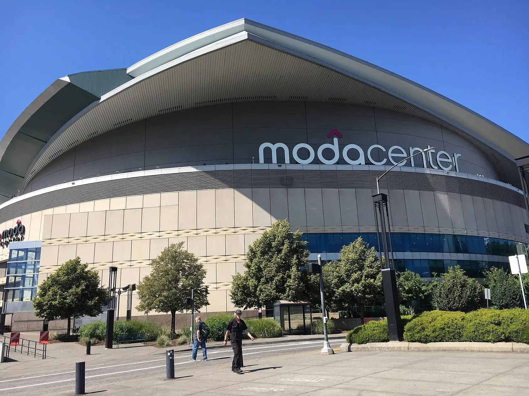 Exterior of the Moda Center arena in Portland, Oregon