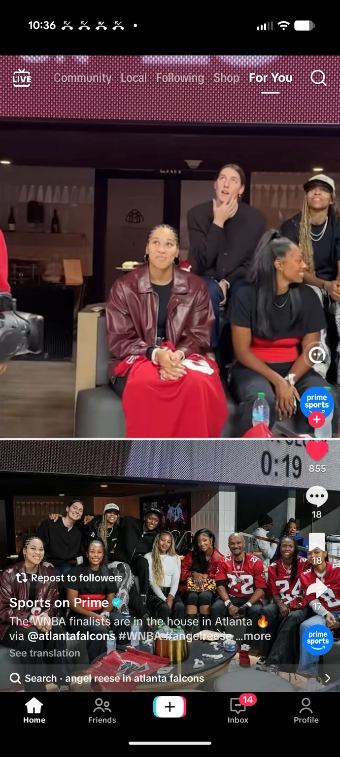 The WNBA finalists in a suite at Atlanta's NFL game