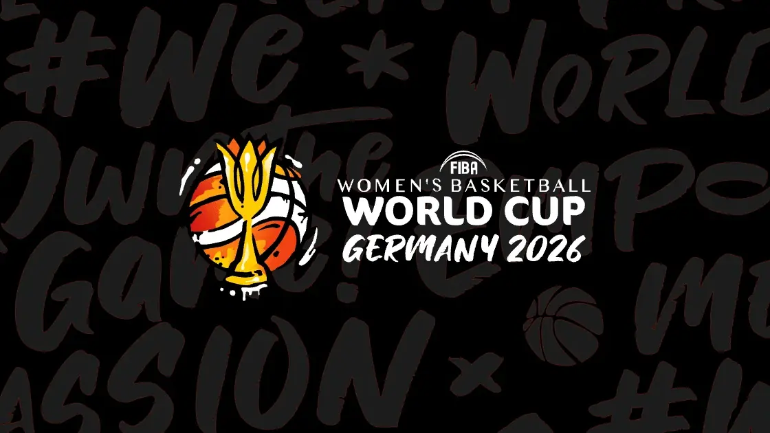 2026 FIBA Women's Basketball World Cup logo with a player silhouette and the Berlin skyline