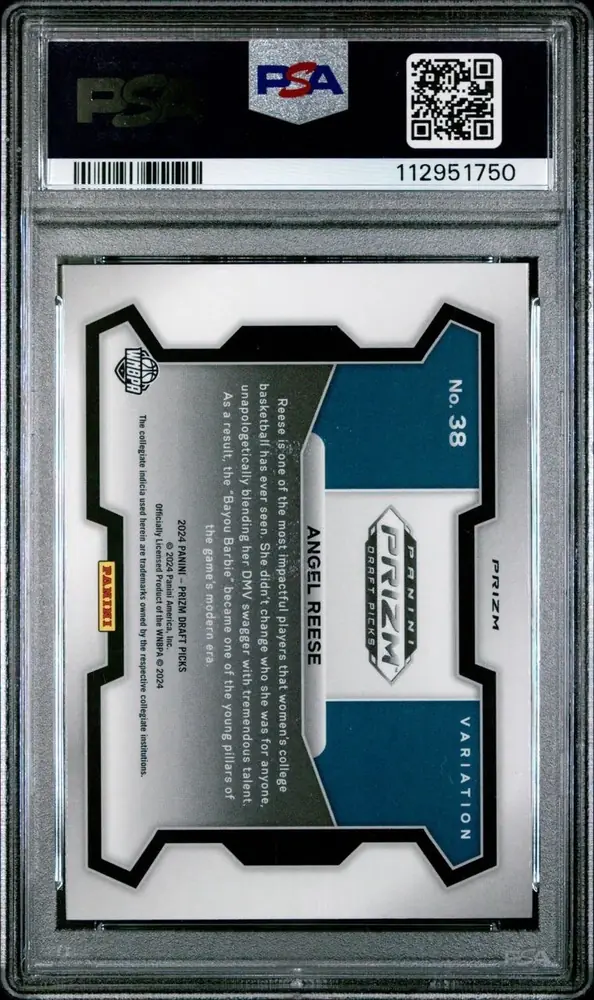 2024 Panini Prizm Draft Picks #38 Tiger Stripe Prizm, back of the slab