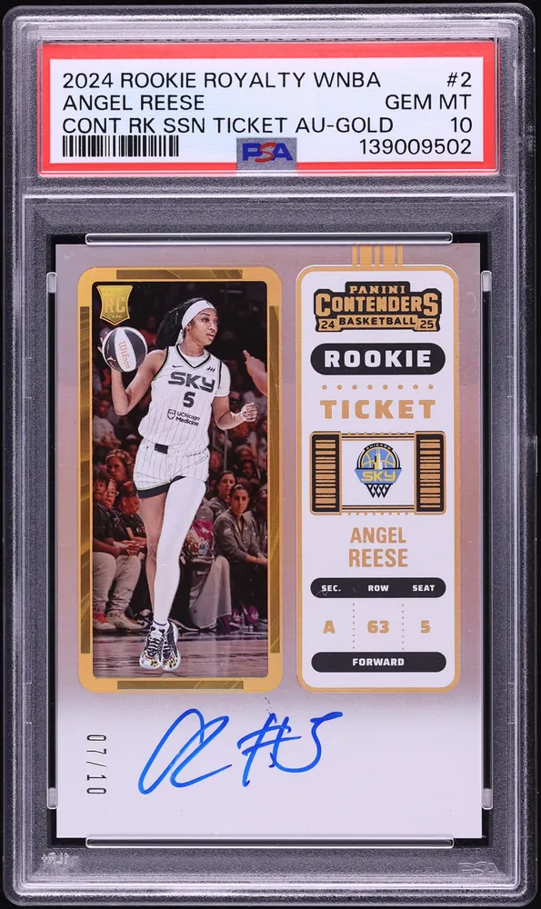 2024 Panini Rookie Royalty WNBA, Contenders Rookie Season Ticket Autographs #2 Gold slab