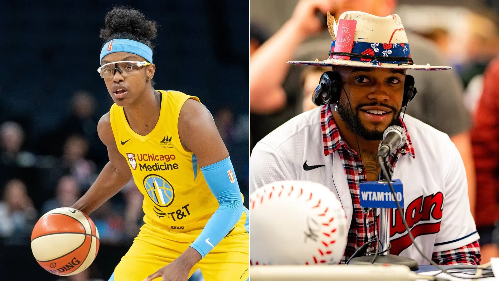 Diamond DeShields, left, and Delino DeShields Jr.