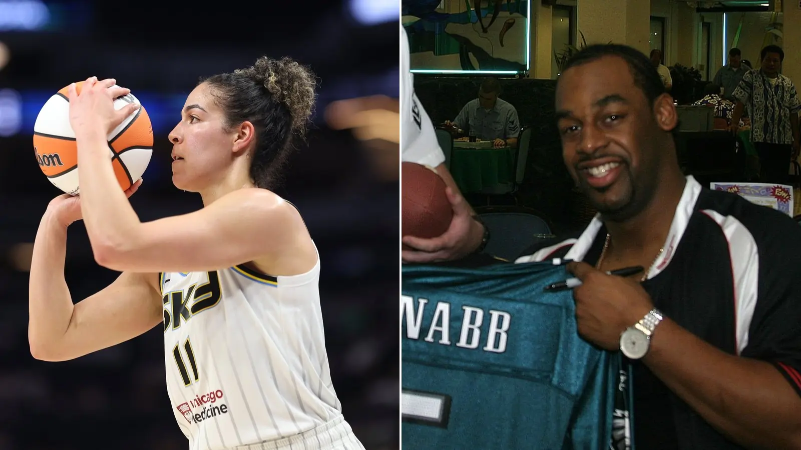 Kia Nurse, left, and Donovan McNabb