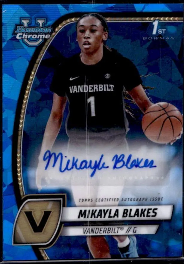 Mikayla Blakes 2024 Bowman University Chrome Sapphire prospect autograph number 55